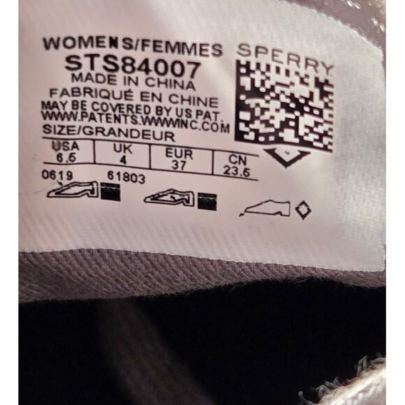 Sperry Womens Pier Boat Sparkle Canvas Slip On Sneakers Casual - Grey - Size 6.5 - Picture 9 of 9